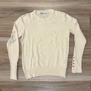 Zara - Womens Medium - pullover cream